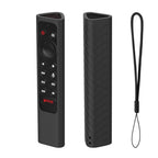 For NVIDIA Shield TV Pro 4K HDR Remote Control Silicone Case With Lanyard, YK010 Black