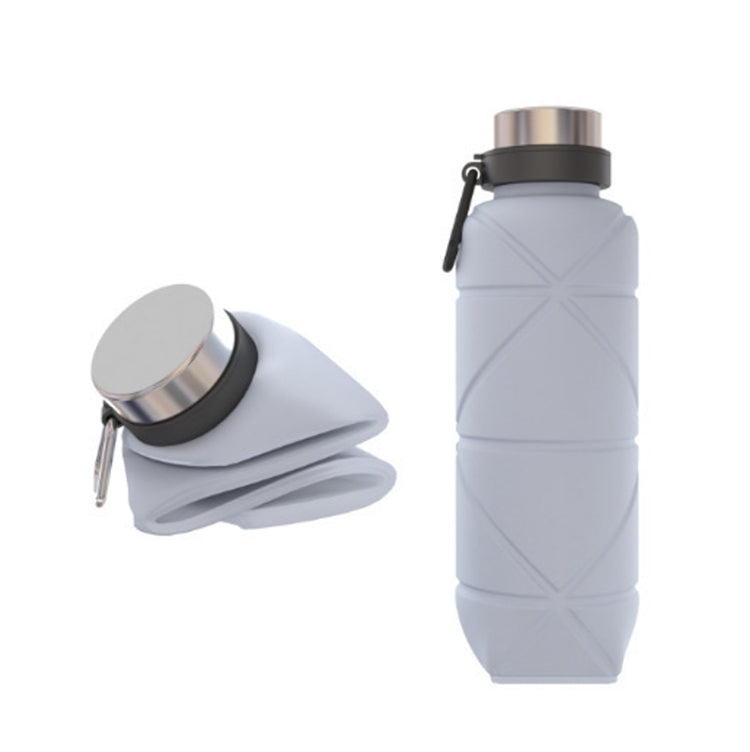 Outdoor Silicone Folding Water Cup Telescopic Water Bottle Travel Drinking Cup With Carabiner, 700ml Grey, 700ml Red, 700ml Wine Red, 700ml Blue, 700ml Black