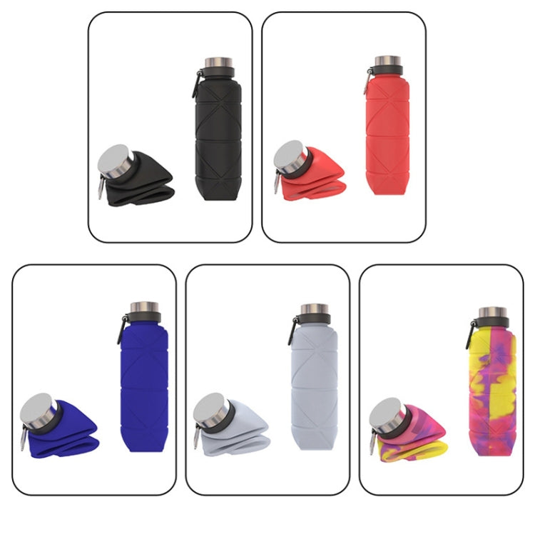 Outdoor Silicone Folding Water Cup Telescopic Water Bottle Travel Drinking Cup With Carabiner, 700ml Grey, 700ml Red, 700ml Wine Red, 700ml Blue, 700ml Black