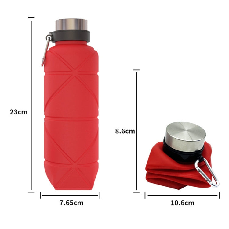 Outdoor Silicone Folding Water Cup Telescopic Water Bottle Travel Drinking Cup With Carabiner, 700ml Grey, 700ml Red, 700ml Wine Red, 700ml Blue, 700ml Black