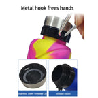 Outdoor Silicone Folding Water Cup Telescopic Water Bottle Travel Drinking Cup With Carabiner, 700ml Grey, 700ml Red, 700ml Wine Red, 700ml Blue, 700ml Black