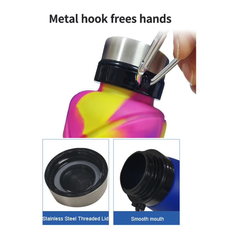 Outdoor Silicone Folding Water Cup Telescopic Water Bottle Travel Drinking Cup With Carabiner, 700ml Grey, 700ml Red, 700ml Wine Red, 700ml Blue, 700ml Black