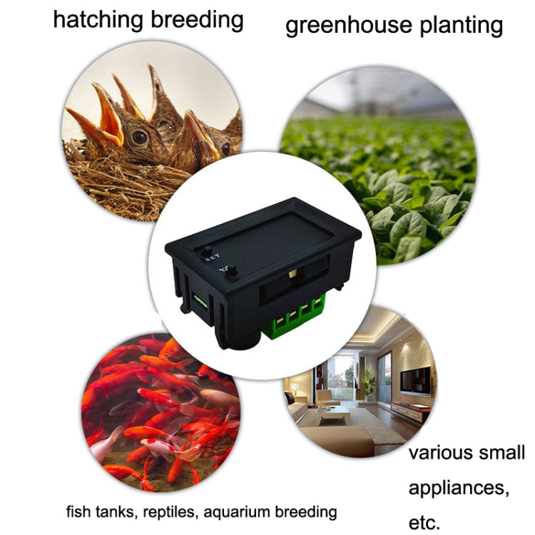 W2809 Digital Display Dual Display Thermostat Hatching Pet House Intelligent Waterproof NTC Temperature Control Instrument, W2809