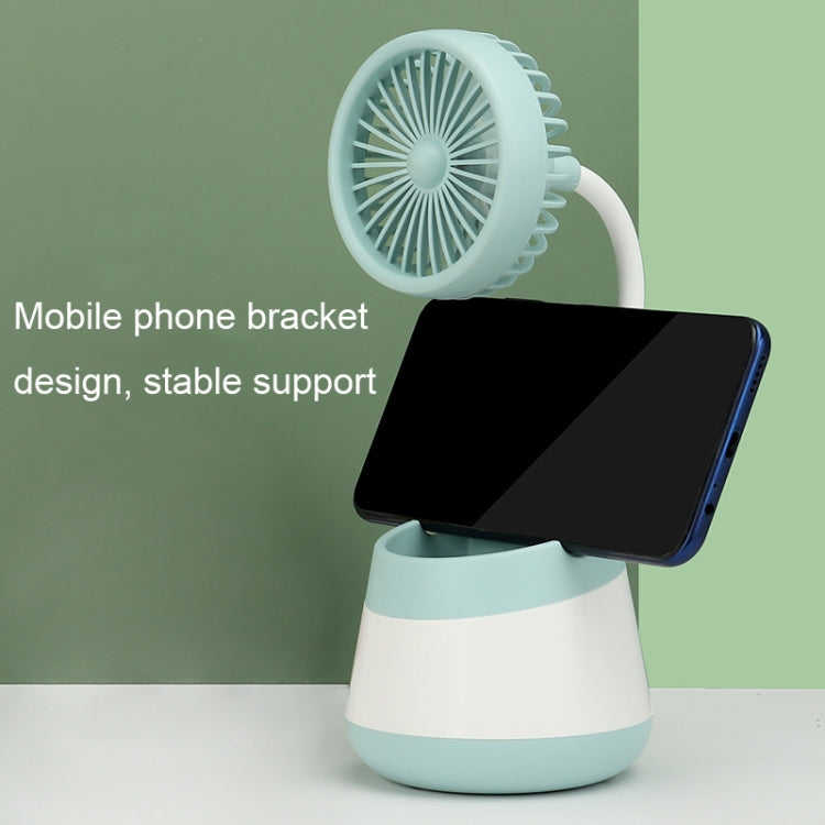 276A USB Charging Desktop Pen Holder Fan with Phone Holder Function Student Dormitory Portable Fan, 276A (Pink), 276A (Blue), 276A (Green), 276A (Black), 276A (Yellow)