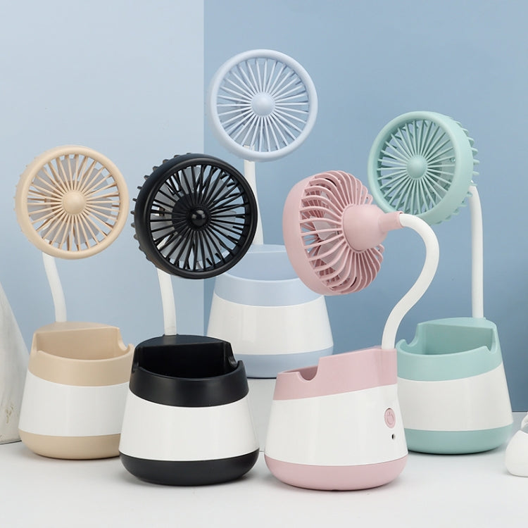 276A USB Charging Desktop Pen Holder Fan with Phone Holder Function Student Dormitory Portable Fan, 276A (Pink), 276A (Blue), 276A (Green), 276A (Black), 276A (Yellow)