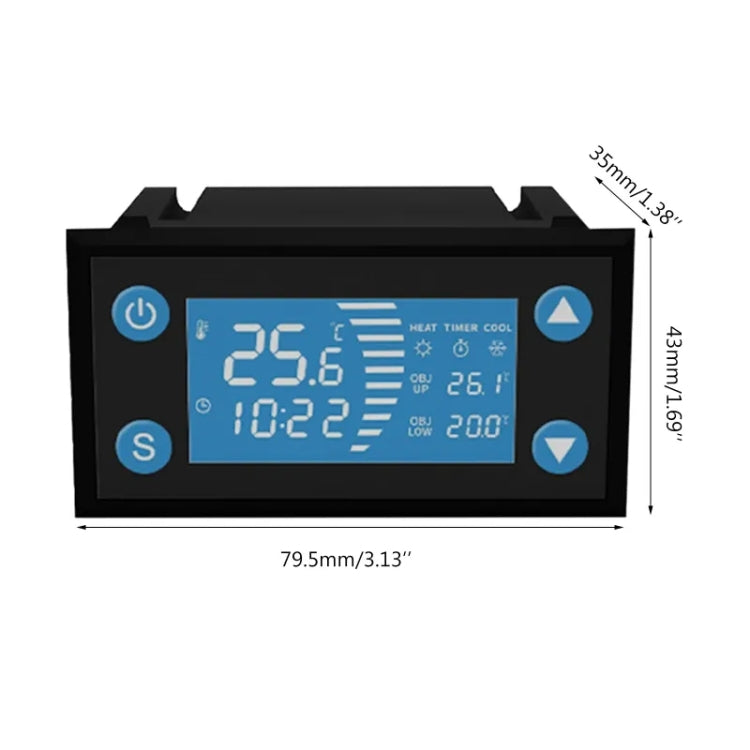 W-1213 Intelligent Digital Display Fish Tank Climbing Pet Thermostat Planting Hatch Breeding Temperature Controller, W-1213
