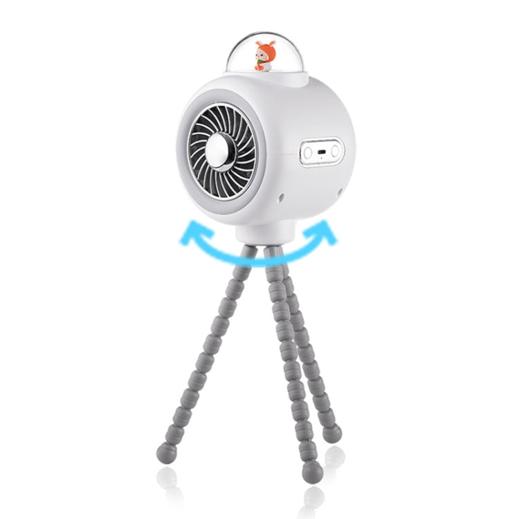 Baby Stroller Fan Home Mute Outdoor Cooling Portable Rabbit Octopus Fan, With Shake Head (White), Without Shake Head (White), Without Shake Head (Pink)