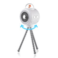 Baby Stroller Fan Home Mute Outdoor Cooling Portable Rabbit Octopus Fan, With Shake Head (White), Without Shake Head (White), Without Shake Head (Pink)
