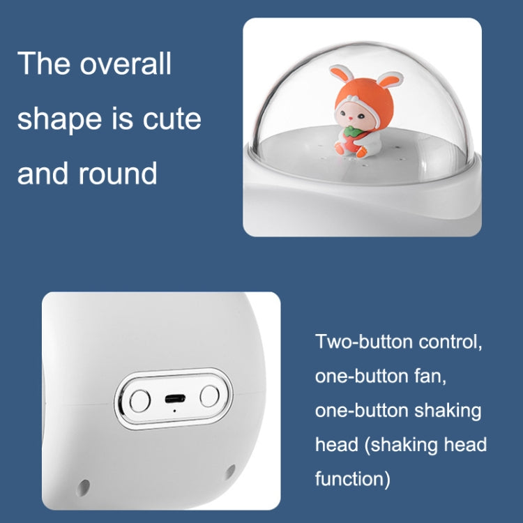 Baby Stroller Fan Home Mute Outdoor Cooling Portable Rabbit Octopus Fan, With Shake Head (White), Without Shake Head (White), Without Shake Head (Pink)