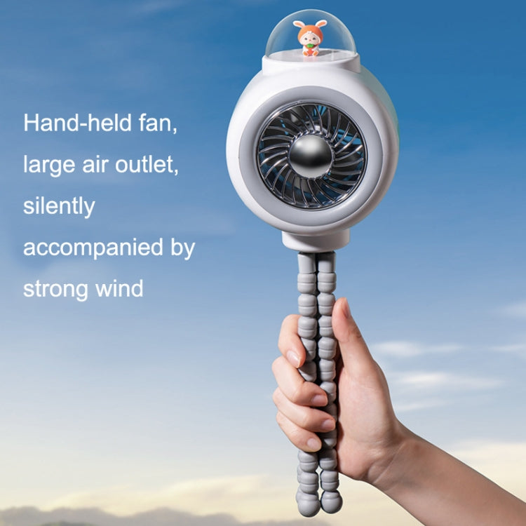 Baby Stroller Fan Home Mute Outdoor Cooling Portable Rabbit Octopus Fan, With Shake Head (White), Without Shake Head (White), Without Shake Head (Pink)