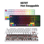 Ajazz K870T 87-Key Hot Swap Bluetooth/Wired Dual Mode RGB Backlight Office Game Mechanical Keyboard, Hot Swap Tea Shaft (Black), Hot Swap Red Shaft (White), Hot Swap Red Shaft (Black), Hot Swap Green Shaft (Black), Hot Swap Green Shaft (White)         ...