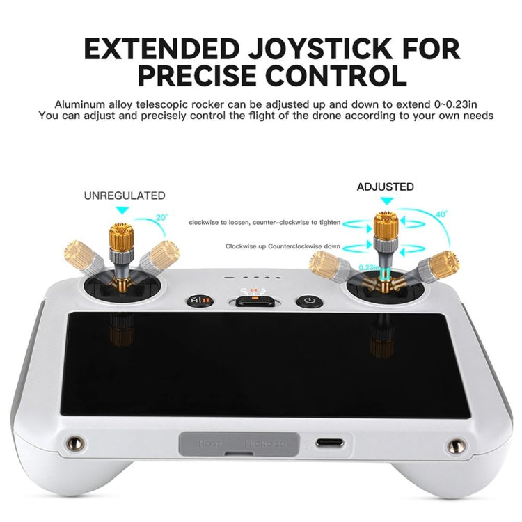 For DJI Mini 3 Pro RCSTQ Aluminum Alloy Two Color Telescopic Joystick With Screen Remote Control Thumb Operation Rod, For DJI Mini 3 Pro Two-color
