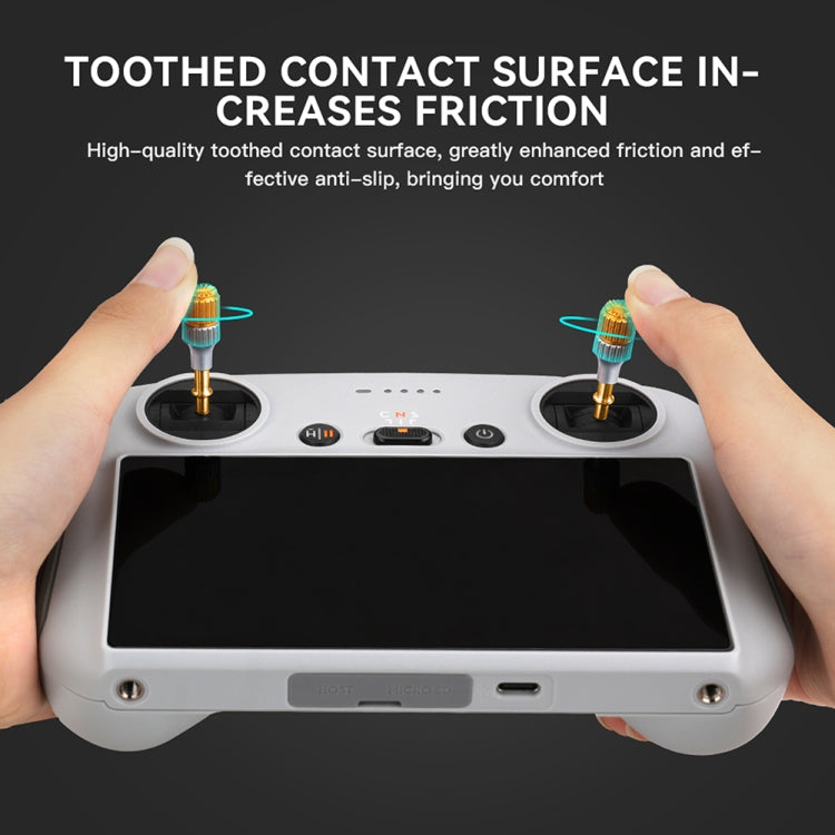 For DJI Mini 3 Pro RCSTQ Aluminum Alloy Two Color Telescopic Joystick With Screen Remote Control Thumb Operation Rod, For DJI Mini 3 Pro Two-color