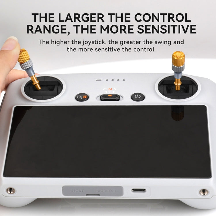 For DJI Mini 3 Pro RCSTQ Aluminum Alloy Two Color Telescopic Joystick With Screen Remote Control Thumb Operation Rod, For DJI Mini 3 Pro Two-color