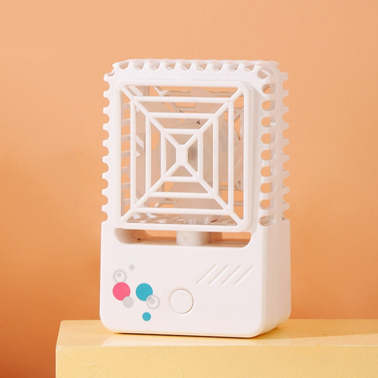 820 Mini Desktop USB Charging Fan Handheld Portable Dormitory Square Small Fan, 820 (Milk White), 820 (Coral Pink), 820 (Forest Green), 820 (Sky Blue)