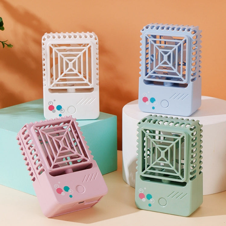 820 Mini Desktop USB Charging Fan Handheld Portable Dormitory Square Small Fan, 820 (Milk White), 820 (Coral Pink), 820 (Forest Green), 820 (Sky Blue)