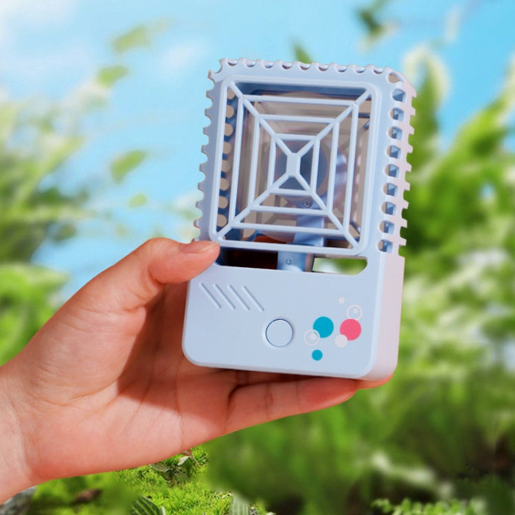 820 Mini Desktop USB Charging Fan Handheld Portable Dormitory Square Small Fan, 820 (Milk White), 820 (Coral Pink), 820 (Forest Green), 820 (Sky Blue)