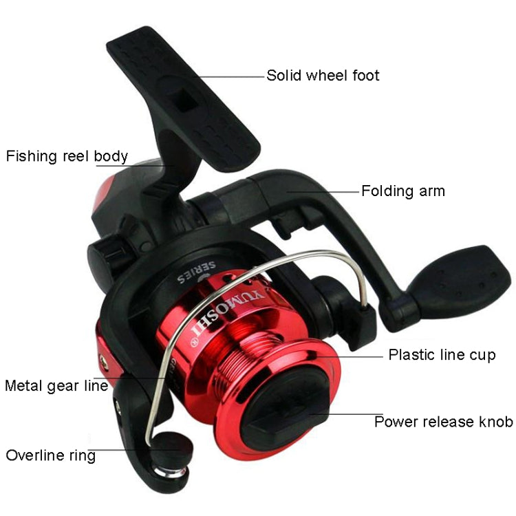 YUMOSHI JL200 Fishing Reel Without Line Plating Head Metal Movement Spinning Reel, Without Line (Electroplated Blue), Without Line (Electroplated Yellow), Without Line (Electroplated Silver), Without Line (Injection Black)                              ...