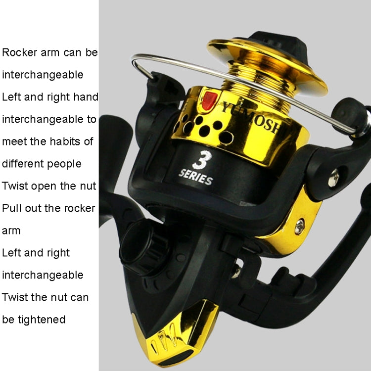 YUMOSHI JL200 Fishing Reel Without Line Plating Head Metal Movement Spinning Reel, Without Line (Electroplated Blue), Without Line (Electroplated Yellow), Without Line (Electroplated Silver), Without Line (Injection Black)                              ...