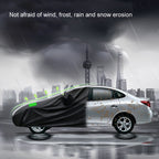 190T Silver Coated Cloth Car Rain Sun Protection Car Cover with Reflective Strip, S, M, L, XL, XXL, Y-M, Y-L, Y-XL