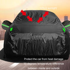 190T Silver Coated Cloth Car Rain Sun Protection Car Cover with Reflective Strip, S, M, L, XL, XXL, Y-M, Y-L, Y-XL