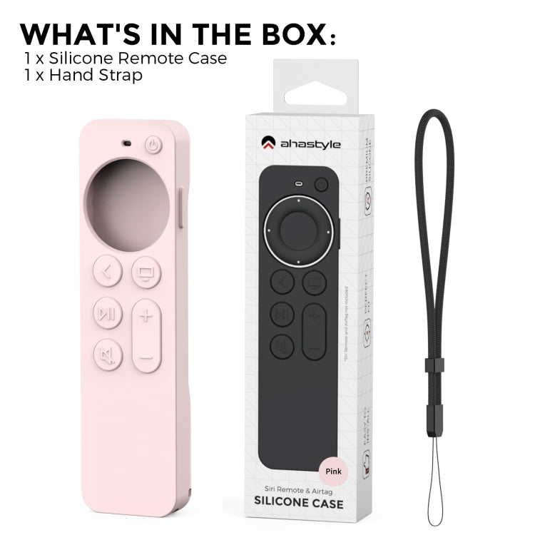 For Apple TV Siri Remote 2/3 AhaStyle PT165 Remote Controller Silicone Protective Case, PT165 (Pink), PT165 (Black), PT165 (Blue)