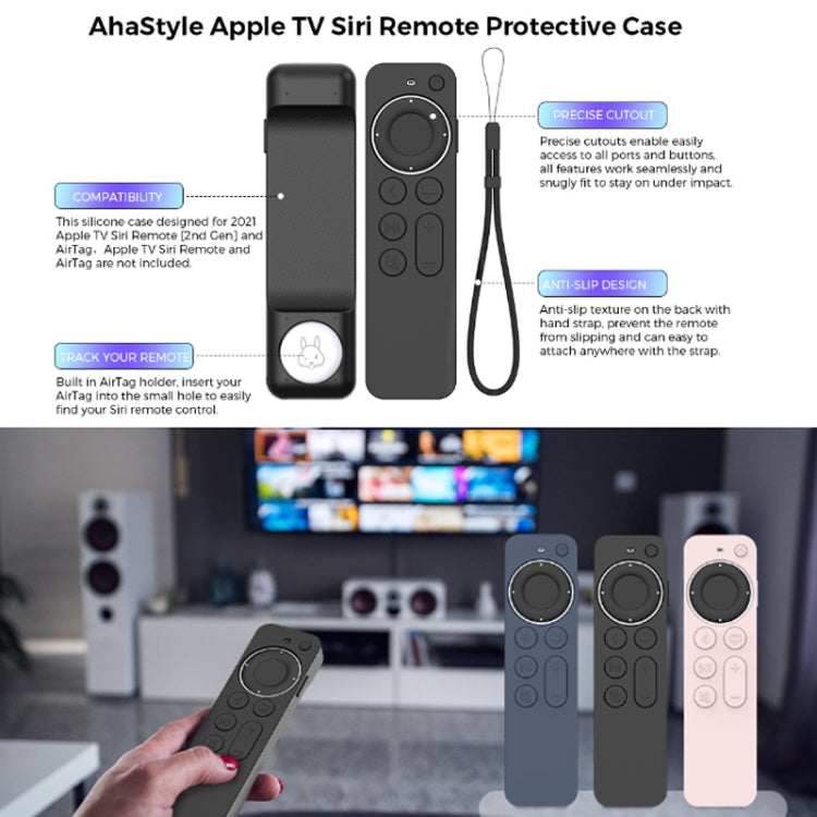 For Apple TV Siri Remote 2/3 AhaStyle PT165 Remote Controller Silicone Protective Case, PT165 (Pink), PT165 (Black), PT165 (Blue)
