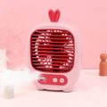1315 Spray Humidification Hydrating Cartoon Fan USB Charging Desktop Fan