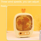 1315 Spray Humidification Hydrating Cartoon Fan USB Charging Desktop Fan
