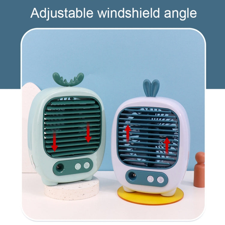 1315 Spray Humidification Hydrating Cartoon Fan USB Charging Desktop Fan