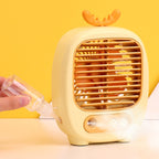 1315 Spray Humidification Hydrating Cartoon Fan USB Charging Desktop Fan
