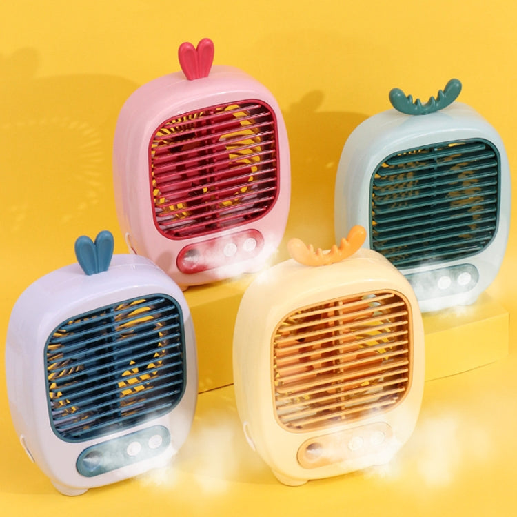 1315 Spray Humidification Hydrating Cartoon Fan USB Charging Desktop Fan