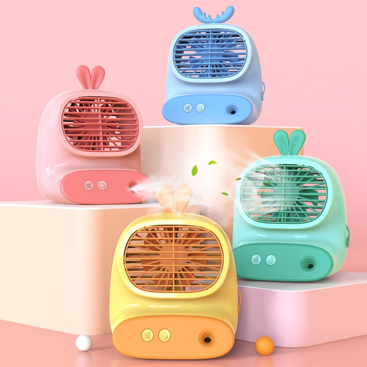 CS1319 Desktop Small Hydrating Spray Cartoon Fan Rechargeable Silent Humidifying Fan