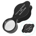 30x 30mm Optical Glass Lens Jewelry Appraisal Folding Magnifier, 30X