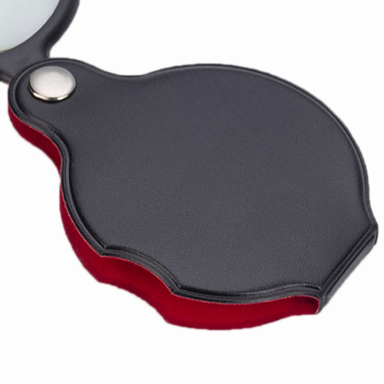 5pcs 6X 60mm Foldable Leather Case Reading Magnifier, Leather Folding 6X
