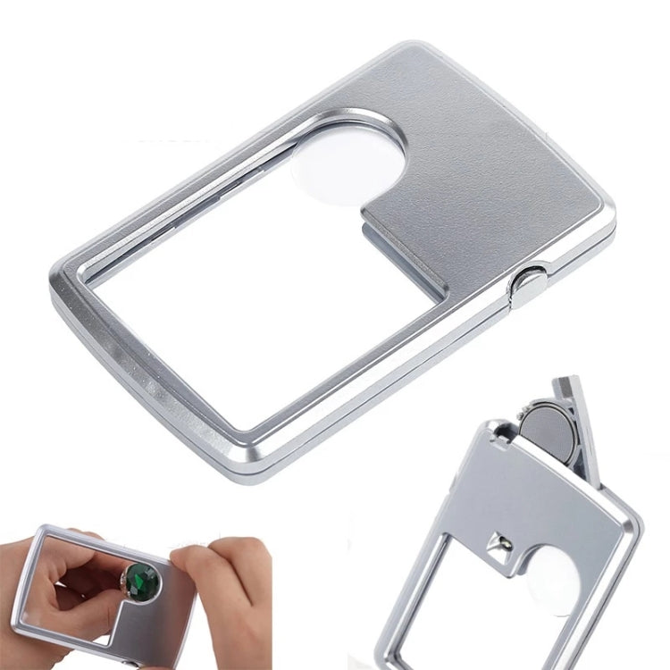 2pcs 3-6 Times Card Type Portable Magnifying Glass Rectangular LED Light, 3-6X With LED Lights