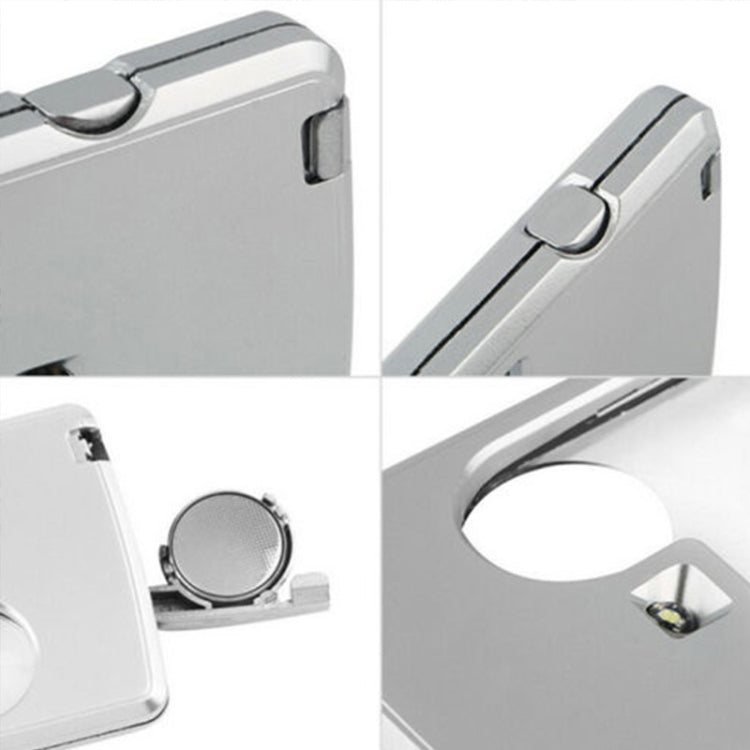 2pcs 3-6 Times Card Type Portable Magnifying Glass Rectangular LED Light, 3-6X With LED Lights