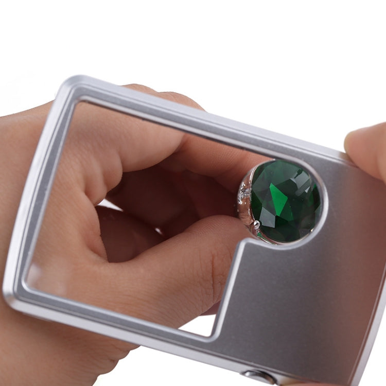 2pcs 3-6 Times Card Type Portable Magnifying Glass Rectangular LED Light, 3-6X With LED Lights