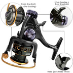 Double Unloading Metal Head Front and Rear Brake Fishing Reel, YUMOSHI MG30, YUMOSHI MG40, YUMOSHI MG50, YUMOSHI MG60