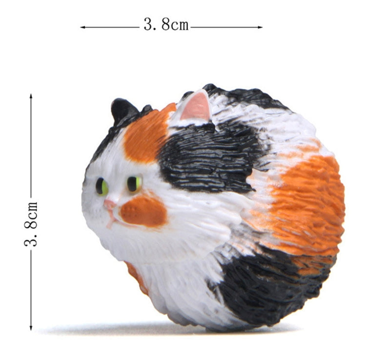 Round Little Tiger Cat Keychain Cartoon Key Ring Ornament, Gray, White, 3 Color, Black, Coffee White, Yellow White