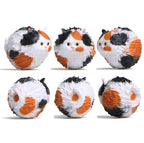 Round Little Tiger Cat Keychain Cartoon Key Ring Ornament, Gray, White, 3 Color, Black, Coffee White, Yellow White