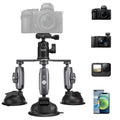 TELESIN Suction Cup Action Camera Tripod Mount for Car Holder Stand Bracket, TELESIN Triangle