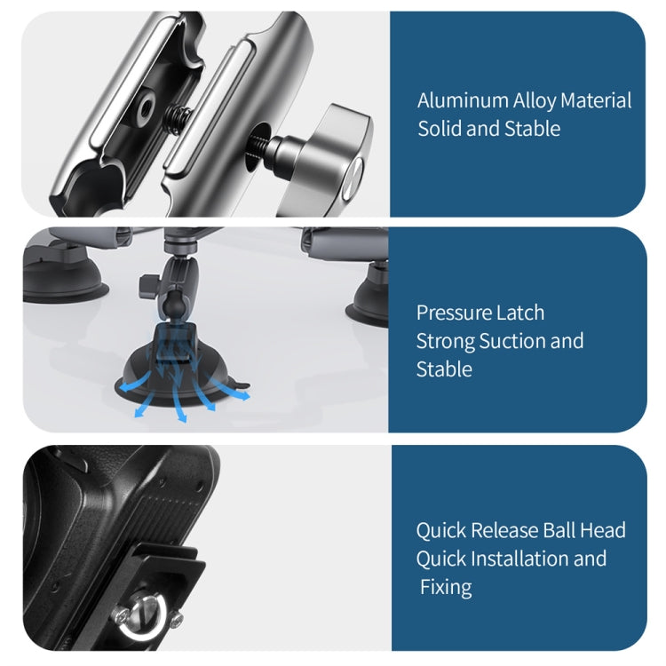TELESIN Suction Cup Action Camera Tripod Mount for Car Holder Stand Bracket, TELESIN Triangle