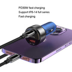 Yesido Y52 48W Dual-channel Fast Charging Zinc Alloy QC3.0 Car Charger, Y52 48W