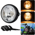 Motorcycle 7 Inch LED Headlamp Angel Ring Steering Function With Bracket, PE-D7inS01TZ 28-36MM, PE-D7inS01TZ 35-43MM