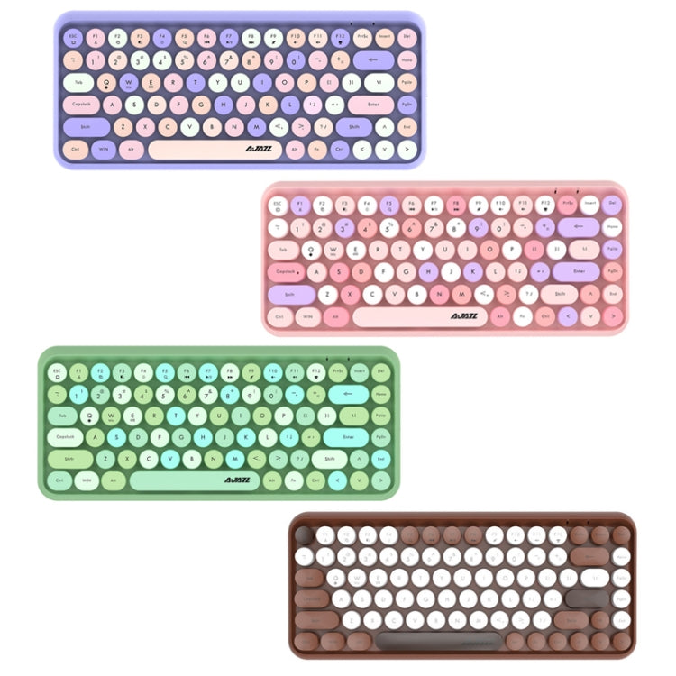 Ajazz 308I 84 Keys Tablet Computer Notebook Home Office Punk Bluetooth Keyboard, Mixed Color Purple, Mixed Color Pink, Milk Tea Color, Mixed Color Green