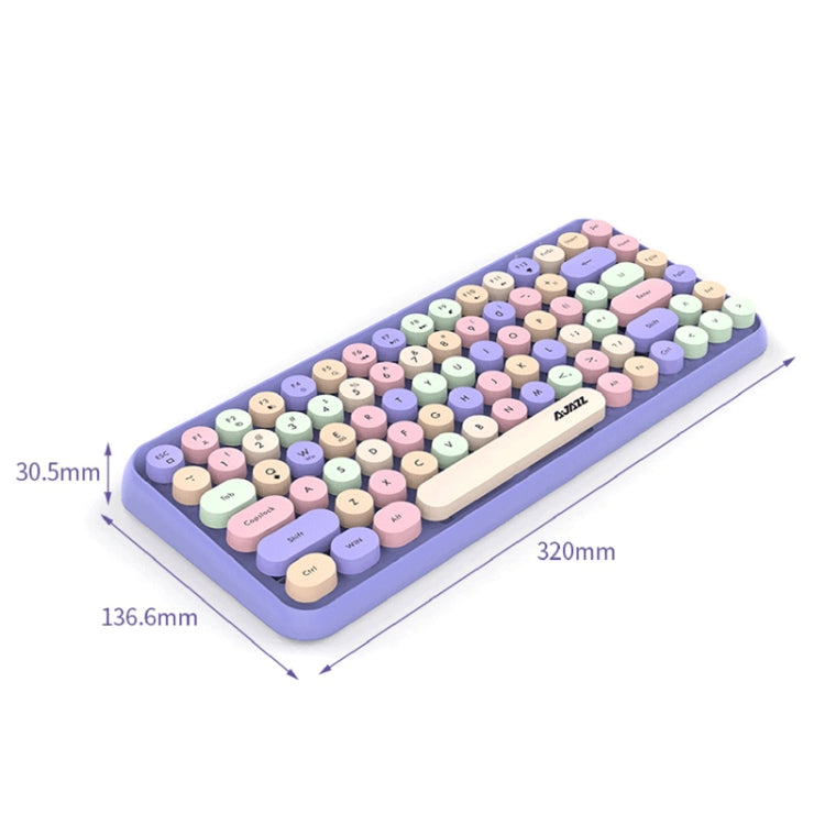 Ajazz 308I 84 Keys Tablet Computer Notebook Home Office Punk Bluetooth Keyboard, Mixed Color Purple, Mixed Color Pink, Milk Tea Color, Mixed Color Green