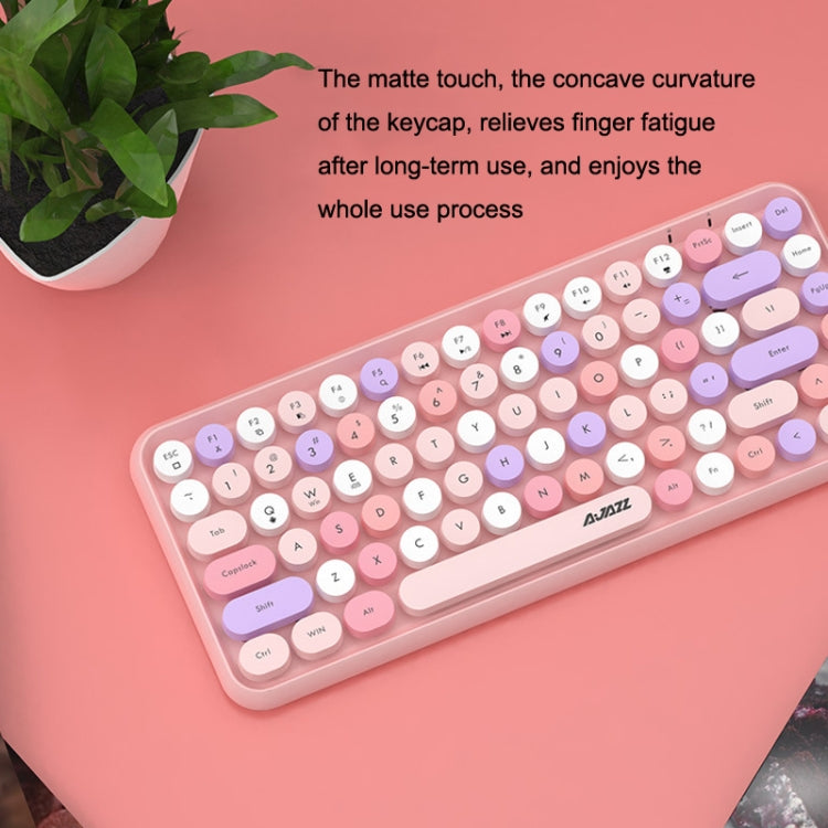 Ajazz 308I 84 Keys Tablet Computer Notebook Home Office Punk Bluetooth Keyboard, Mixed Color Purple, Mixed Color Pink, Milk Tea Color, Mixed Color Green