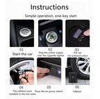 SUITU  ST-818  DC 12V Wired Car Air Pump Tire Inflator With LED Lighting, Pointer Model, Digital Display Model, Pointer Model+Toolbox, Digital Display Model+Toolbox