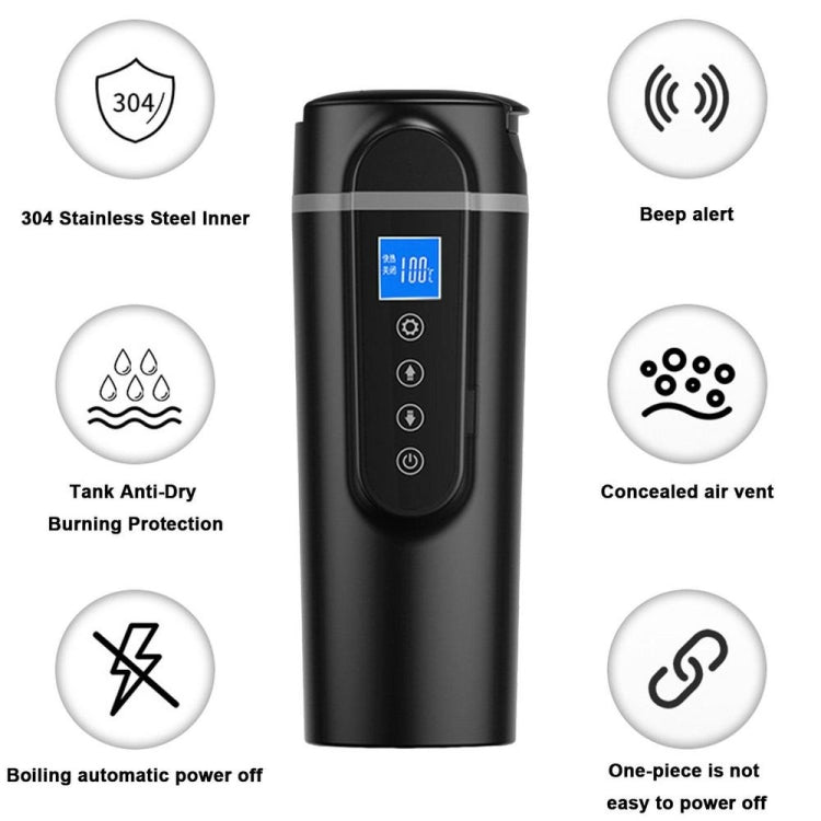 SUITU  HQ-3900 24V/12V Car/Truck Heated Coffee Mug Smart Mug,Spec:, Small Screen White, Small Screen Black, Large Screen White, Large Screen Black